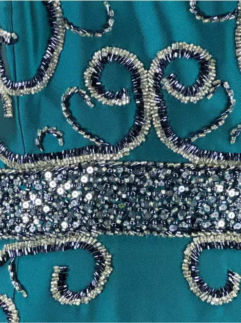 Vestido de Festa Arthur Caliman Bordado Verde