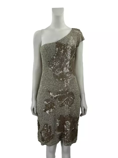 Vestido de Festa Patricia Bonaldi Bordado Bege