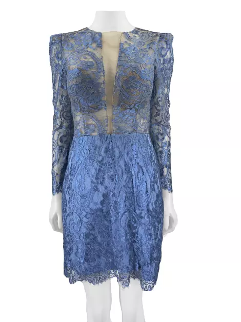 Vestido de Festa Patricia Bonaldi Renda Azul