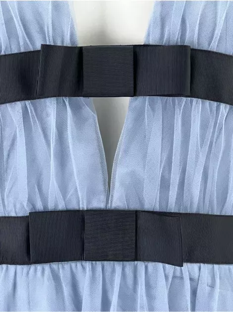 Vestido de Festa Reinaldo Lourenço Tule Azul