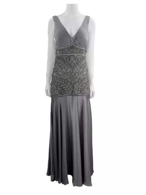 Vestido de Festa Sue Wong Bordado Cinza