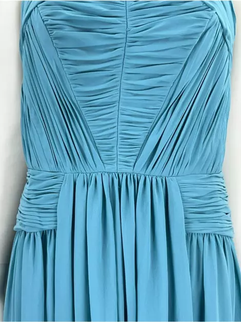 Vestido de Festa Vera Wang Longo Azul