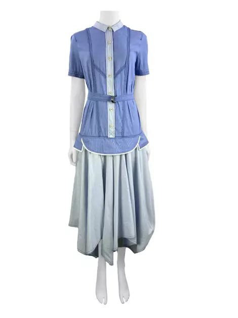 Vestido De Goeye Acinturado Azul