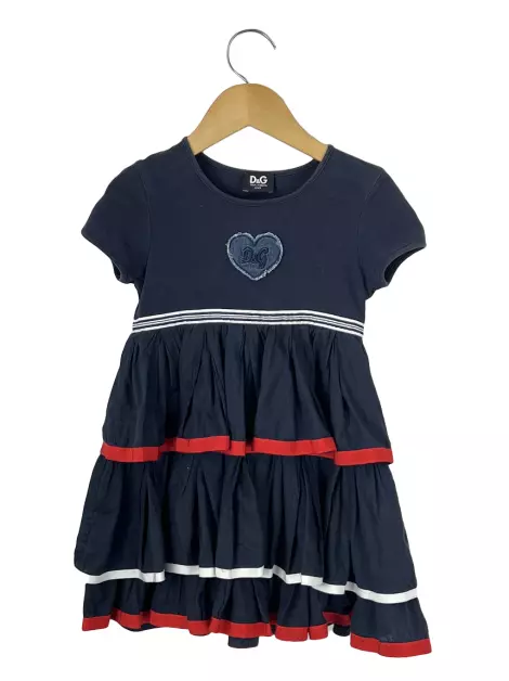 Vestido D&G Junior Midi Azul Marinho