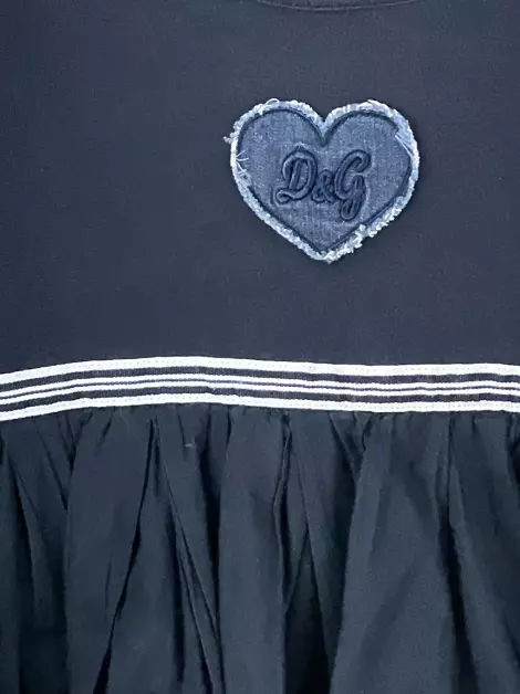 Vestido D&G Junior Midi Azul Marinho