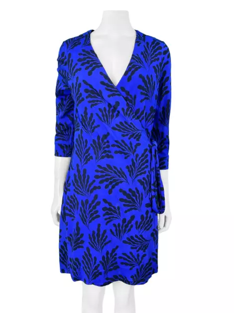 Vestido Diane Von Furstenberg Amarração Azul