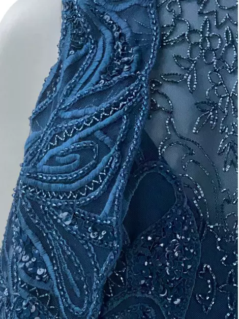 Vestido Elie Saab Bordado Azul