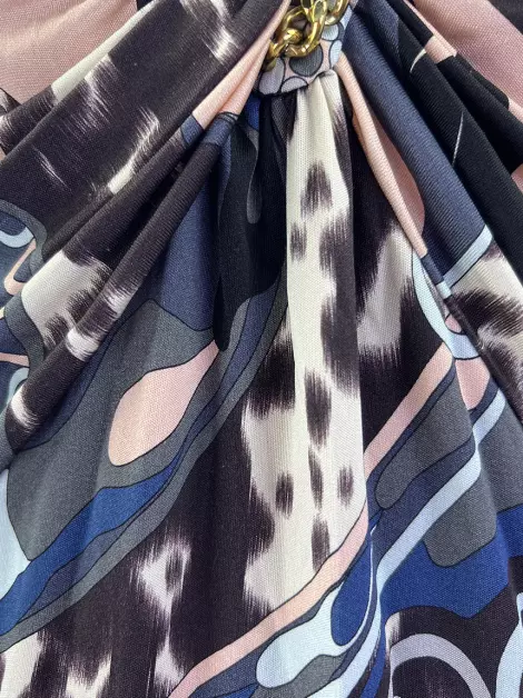 Vestido Emilio Pucci Seda Chain Estampado