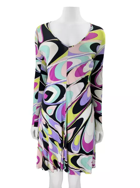 Vestido Emilio Pucci Seda Estampada