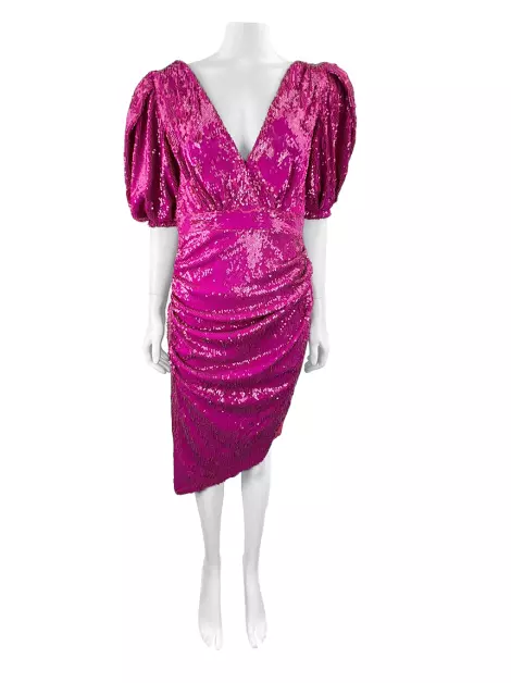 Vestido Fabiana Milazzo Paetês Rosa