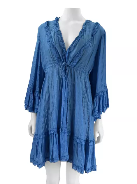 Vestido Fabiana Milazzo Tecido Azul