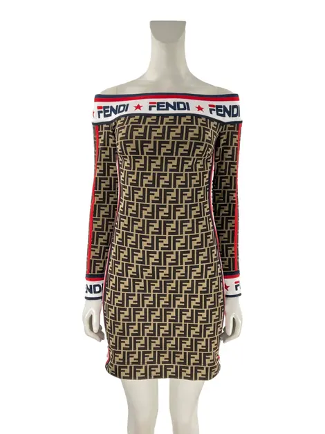 Vestido Fendi x Fila Monograma