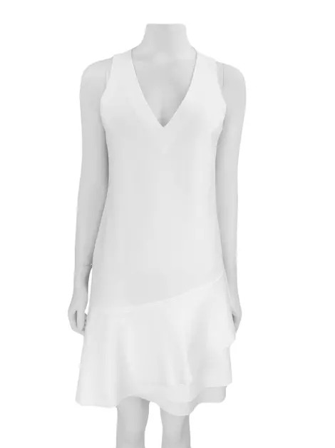 Vestido Fit Babados Branco
