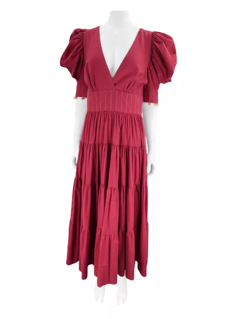 Vestido Framed Tecido Vermelho