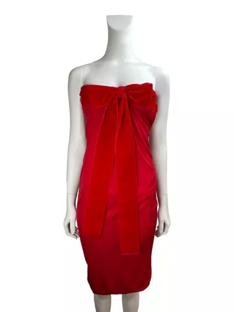 Vestido Giambattista Valli Laço Vermelho