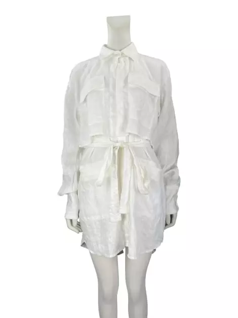 Vestido Ginger Chemise Acinturada Branca