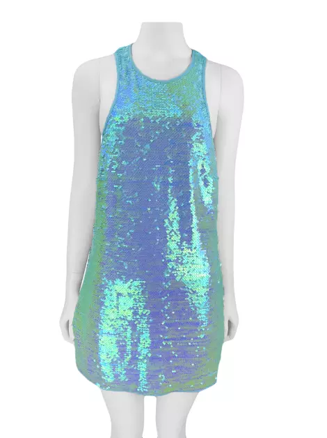 Vestido Ginger Sunset Paetê Azul