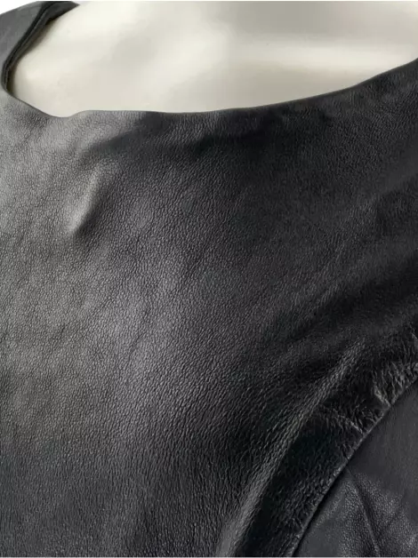 Vestido Giuliana Romanno Couro Preto
