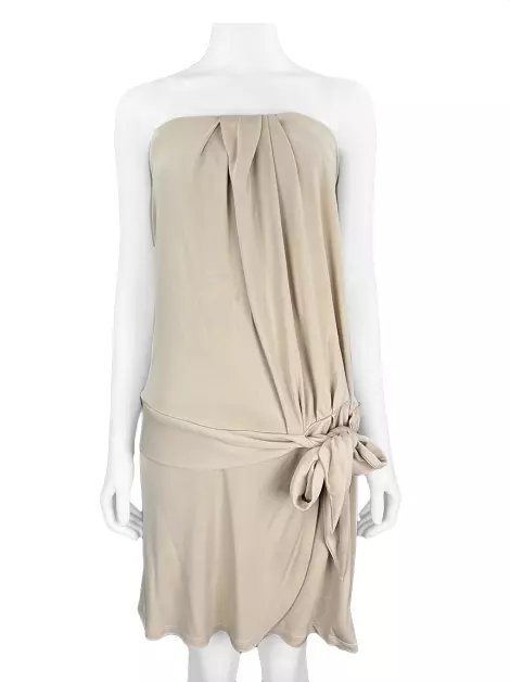 Vestido Haute Hippie Tomara Que Caia Bege