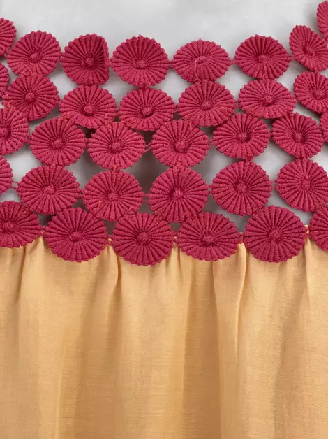 Vestido Isabela Capeto Bordado Laranja