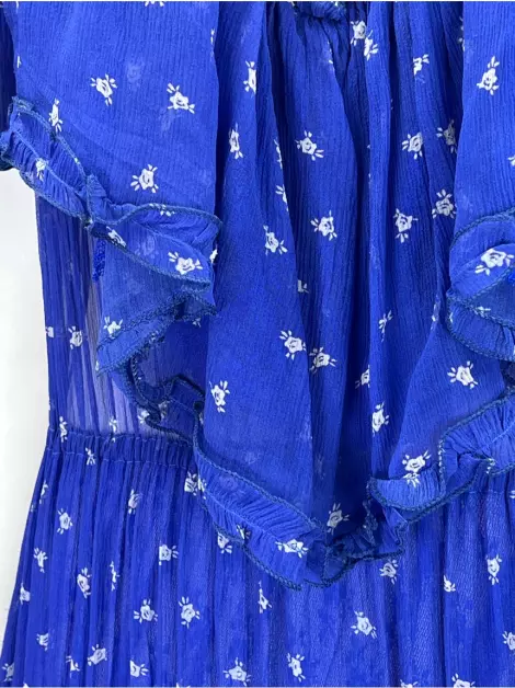 Vestido Isabela Capeto Longo Seda Azul