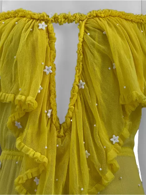 Vestido Isabela Capeto Tule Amarelo