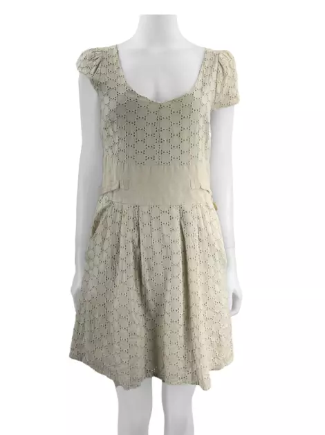 Vestido Isabella Giobbi Tecido Bege