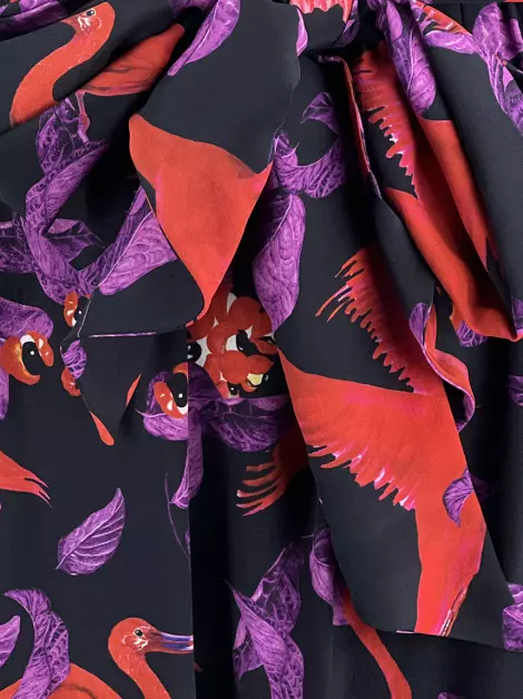 Vestido Isolda Estampada Preta