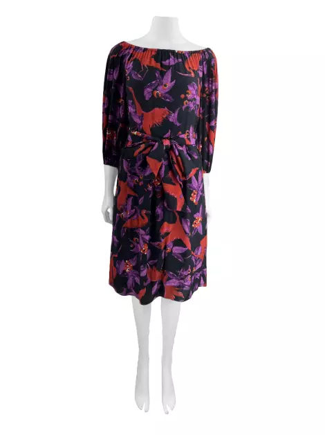 Vestido Isolda Estampada Preta