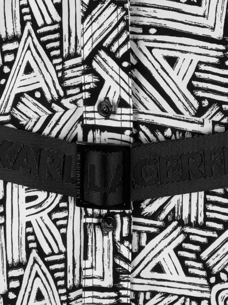 Vestido Karl Lagerfeld Estampado Bicolor