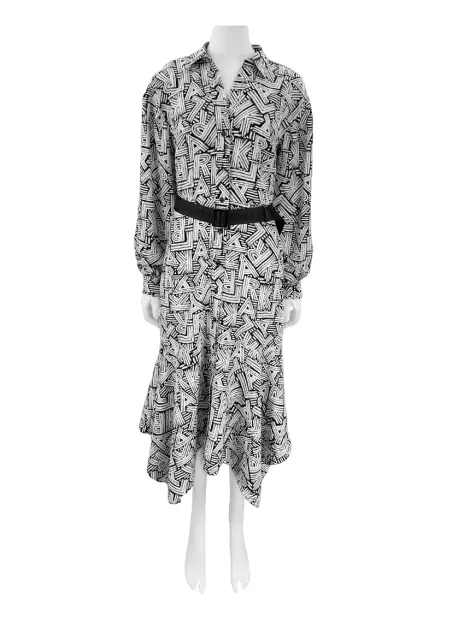 Vestido Karl Lagerfeld Estampado Bicolor