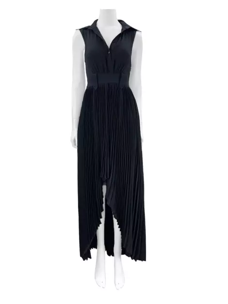 Vestido Karl Lagerfeld Plissado Preto