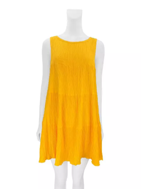 Vestido Kika Simonsen Texturizada Amarelo