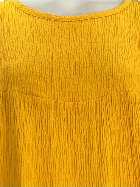 Vestido Kika Simonsen Texturizada Amarelo