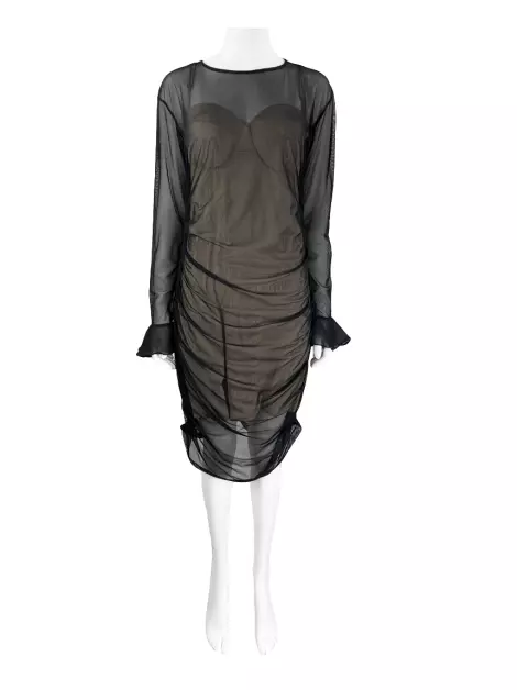 Vestido Kika Simonsen Tule Preto
