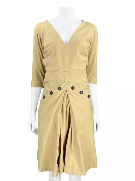 Vestido Lado Basic Recorte Bege