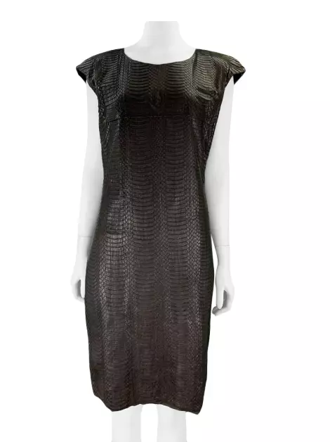 Vestido Lanvin Texturizado Marrom