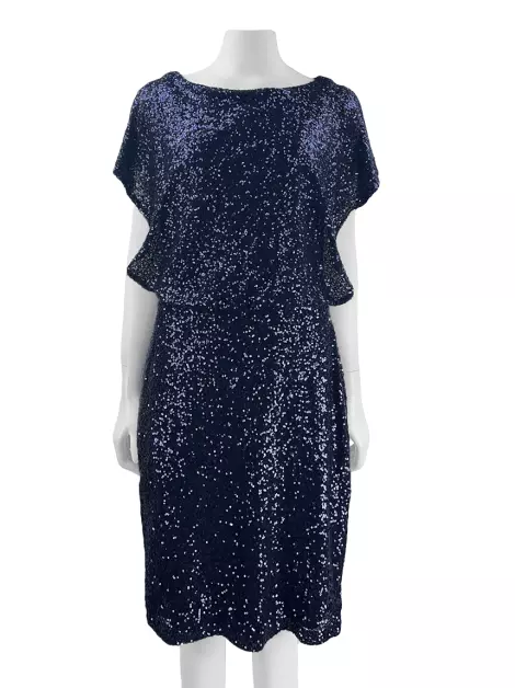 Vestido Lauren Ralph Lauren Paetês Azul