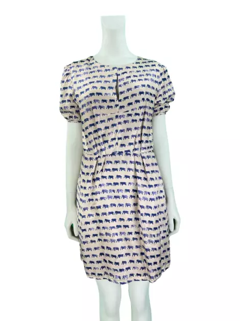 Vestido Lica Melzer Com Guga Gonçalves Estampa Elefantes
