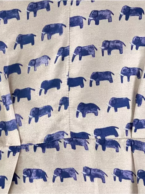 Vestido Lica Melzer Com Guga Gonçalves Estampa Elefantes