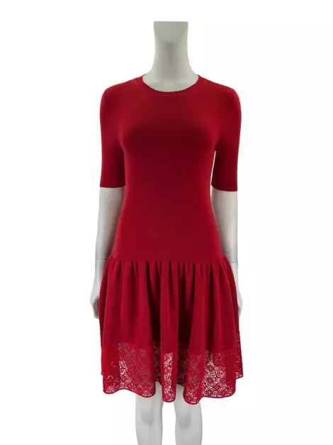 Vestido Louis Vuitton Tricot Vermelho