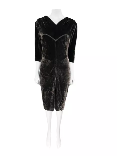 Vestido Louis Vuitton Seda Drapeado Preto Original - IHG154
