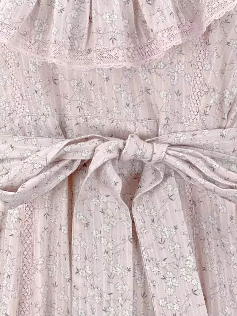 Vestido LoveShackFancy Floral Rosa