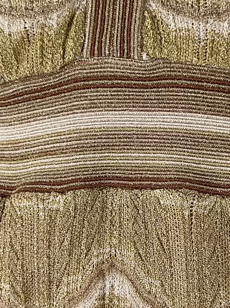 Vestido M Missoni Chevron Metalizado Bege