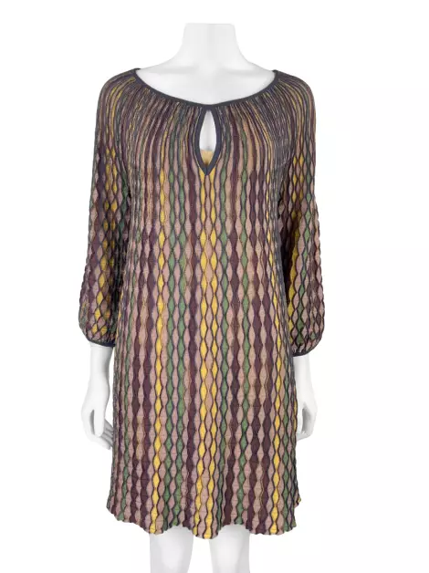 Vestido M Missoni Lã Estampado