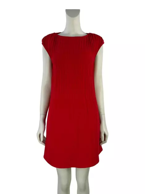 Vestido Maje Plissado Vermelho