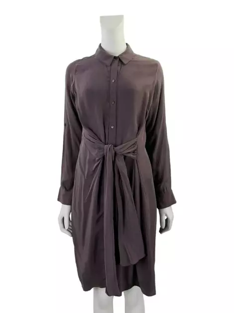 Vestido Mara Mac Seda Marrom