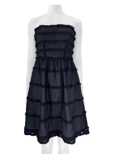 Vestido Marc By Marc Jacobs Babados Azul Marinho