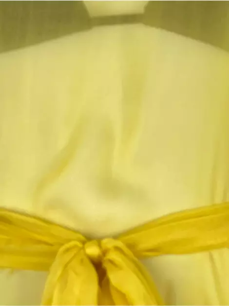 Vestido Maria Helena Lacerda Transparência Amarelo