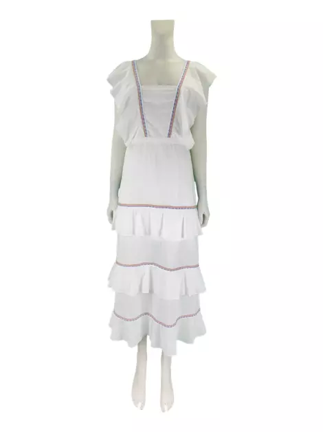 Vestido Mariana Penteado Bordado Branco